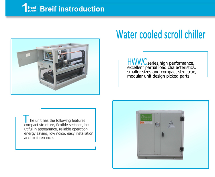 Safety Industrial Water Cooled Water Chiller Scroll Type