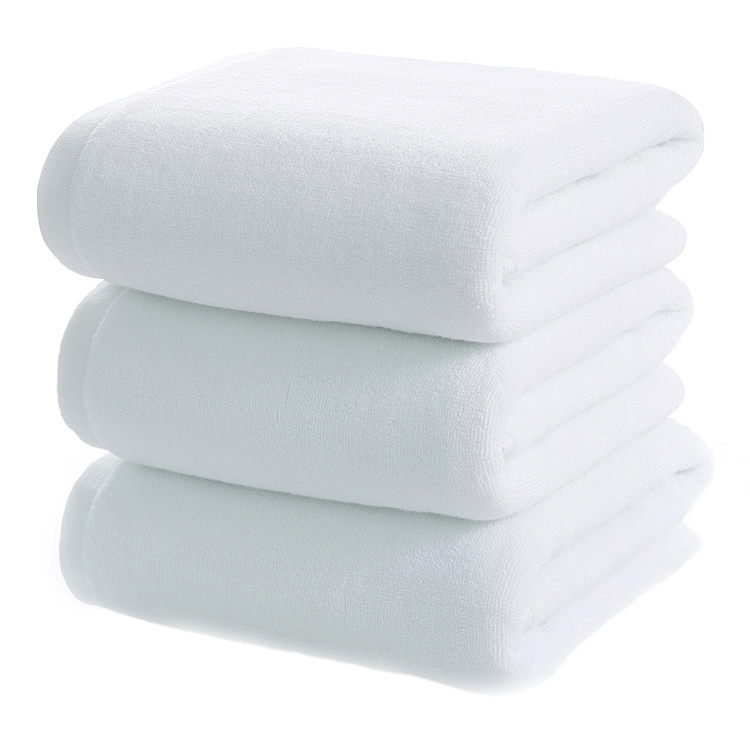 Super Absorbent Plain White Cotton Towels for Hotel