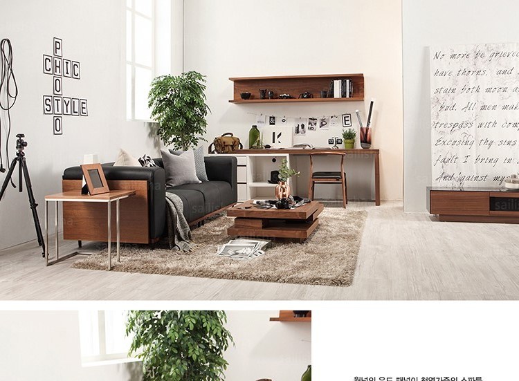 Nordic Korean Simple Design Leather Fabric Home Office Corner Sofa