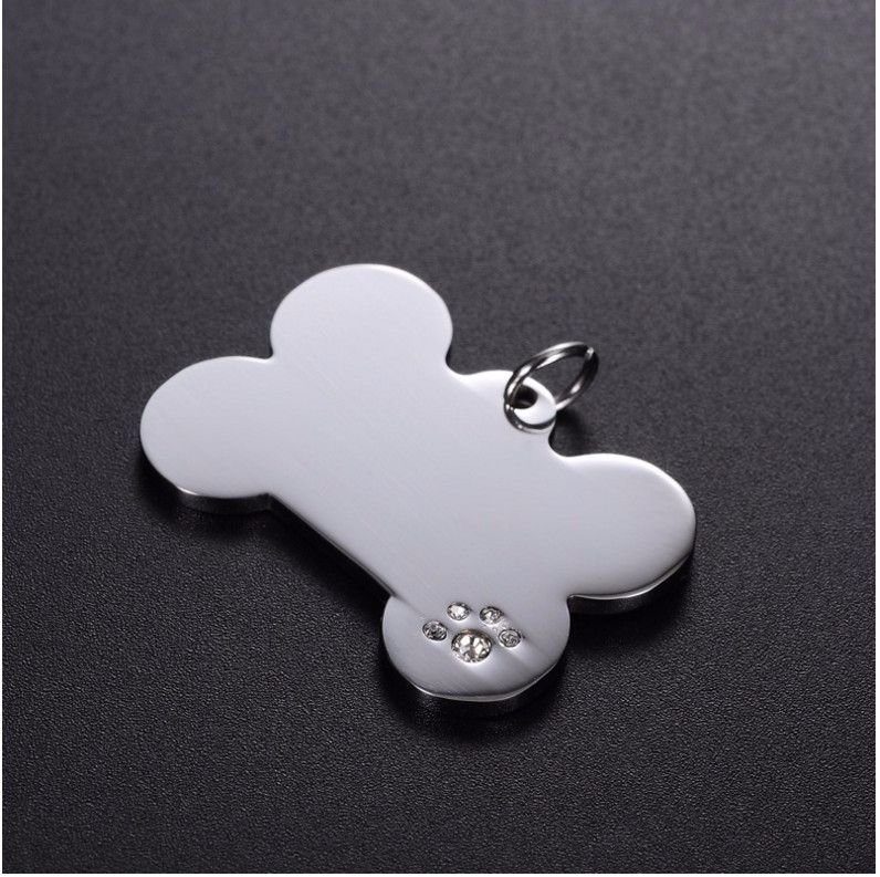 Pet Supply, Anodized Aluminum Bone Shaped ID Dog Pet Tag