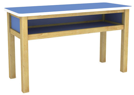 Colorful Kids Wooden Study Tables, School Furniture Classroom Desks