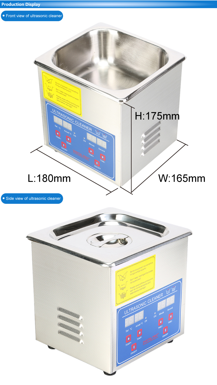 Stainless Steel 1.3 L Jewelry Ultrasonic Cleaner