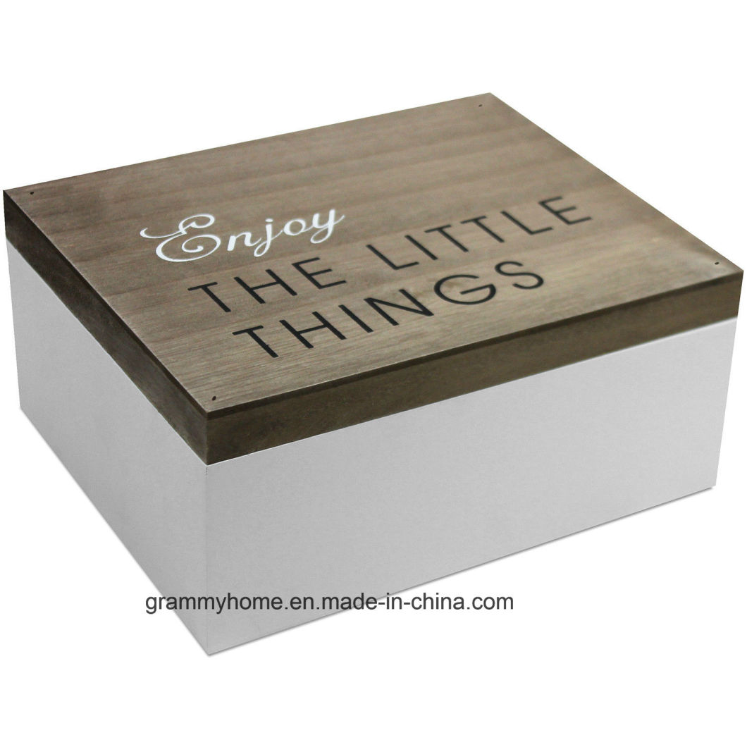 Wooden Storage Box with Slide Top Lid