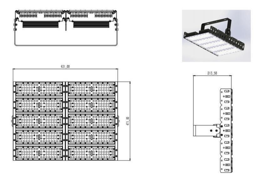 500W 400W 300W 250W 200W 100W 50W Outdoor IP65 LED Tunnel Floodlight