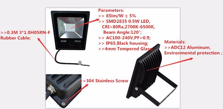 10W-200W High Quality New Design Super Slim LED Flood Light