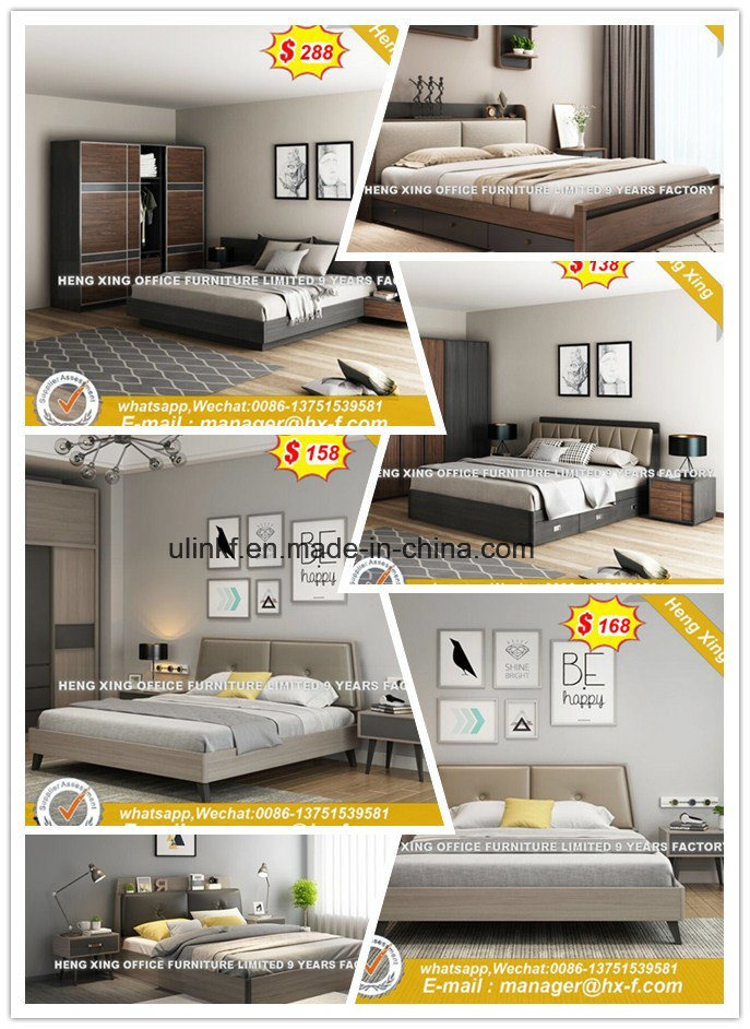 Wholesale Cheap Chinese Wood Double Bed Design Bedroom Furniture (HX-8NR0787)
