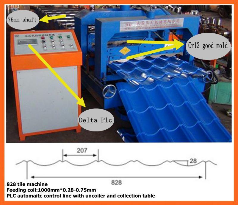 Dx Glazed Tile Roof Panel Roll Forming Machine