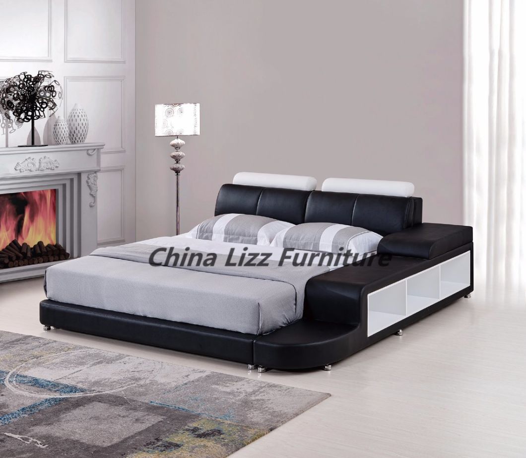 Leather Modern Design European Style Double Bed