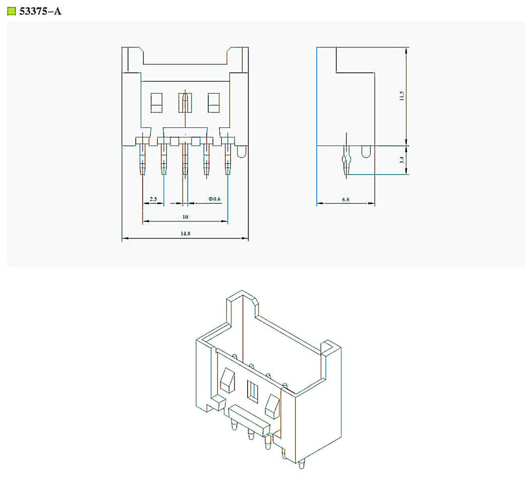 Mini-Lock Molex 53375 Electrical Pin Connector