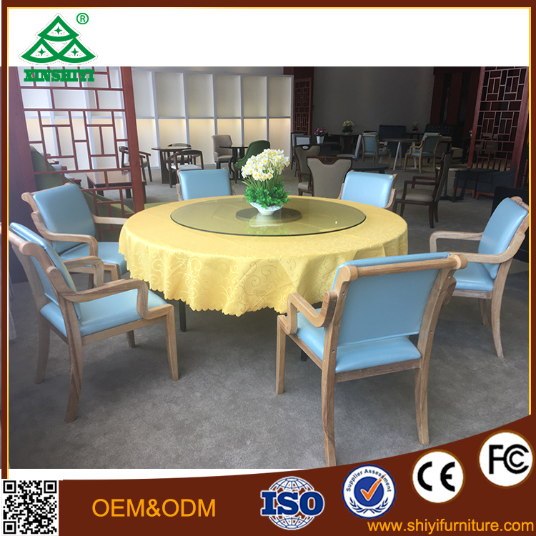Round Table with Six Chairs for Party in Dining Room Hotel Furniture