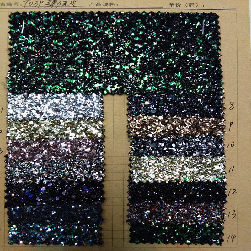 Good Quality Glitter Synthetic Glitter Leather for Glitter Shoes (HS-M301)