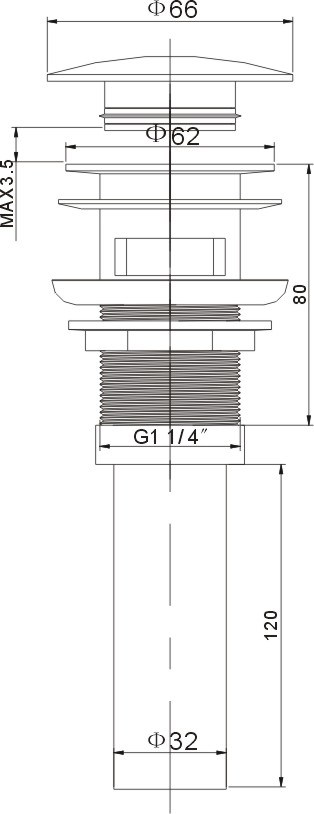 Basin Waste with Extension Pipe for Public Drainer