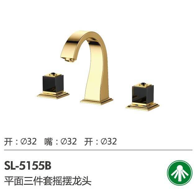 New Design Brass Bathroom Three Hole Basin Mixer Faucet (SL-5155B)