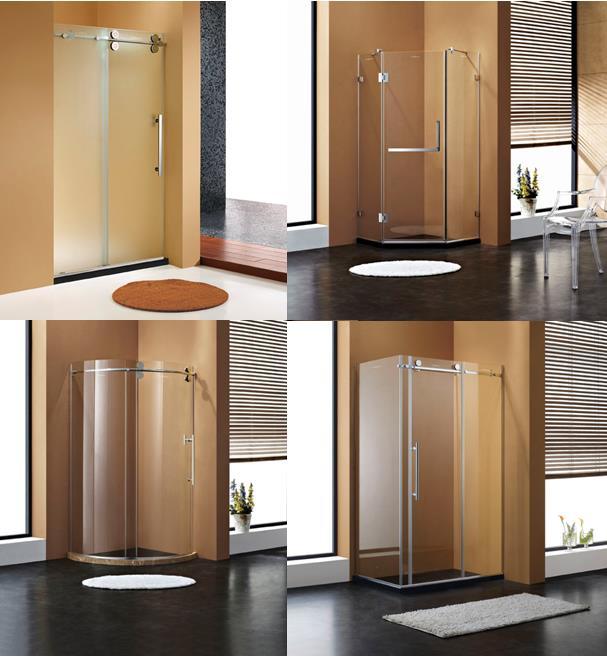 Luxury Electroplating Frame Custom Design Glass Shower Door for Bathroom