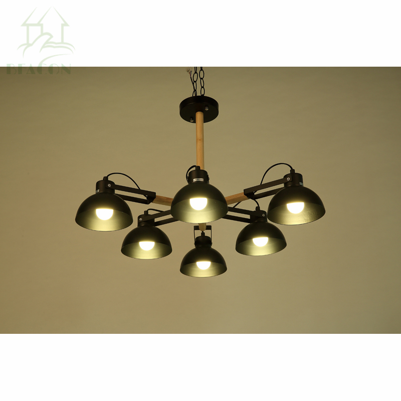 Iron Chandelier Pendant Lighting with Metal Shade for Home