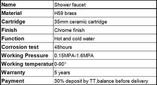 Bathroom Brass Wall-Mounted Shower Faucet