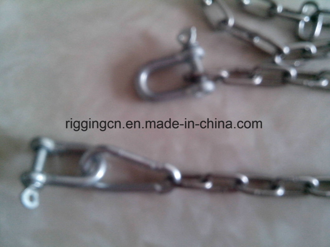 Stainless Steel Link Chain with Plate Eye and Snap Hook