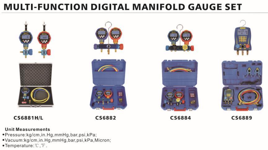 Coolsour Pin Digital Manifold Gauge Set