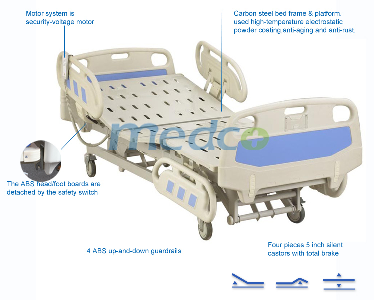 High Quality Movable Cheap Remote Control Electronic Foldable Hospital Bed