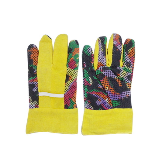 Hot Sale Working Rainbow Colors Cotton Glove for Gardening Jx68c311
