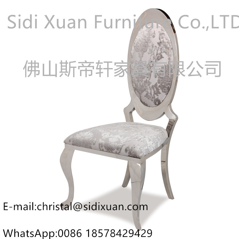 Hot Selling Event Style Hotel Banquet Chair Silver Stainless Steel Wedding Dining Chair