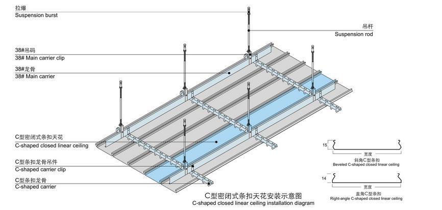 China Wholesale Powder Coating U-Shape Rectangular Channel Aluminum Baffle Ceiling System