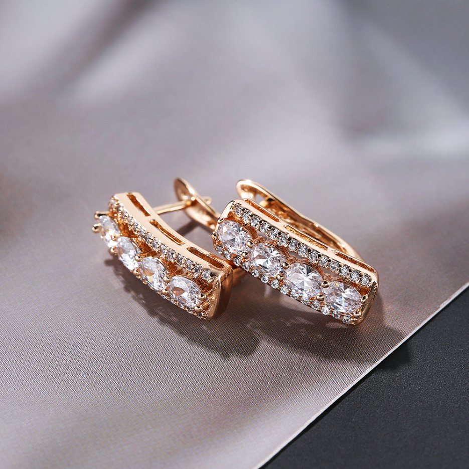 Cubic Zirconia Fashion Earrings for Women Girl Christmas Gift Jewelry