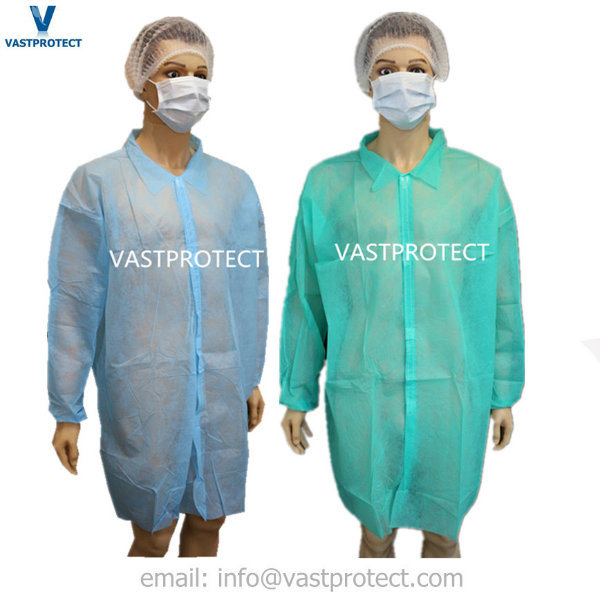 Disposable Polypropylene Non Woven PP Lab Coat