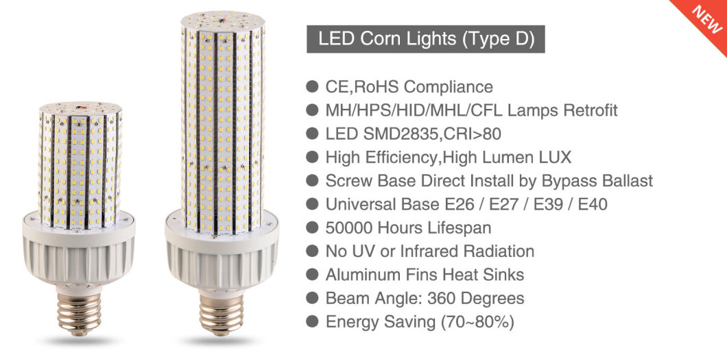 ETL Approved 60W E40 LED Corn Lamp Replace 175W Mh