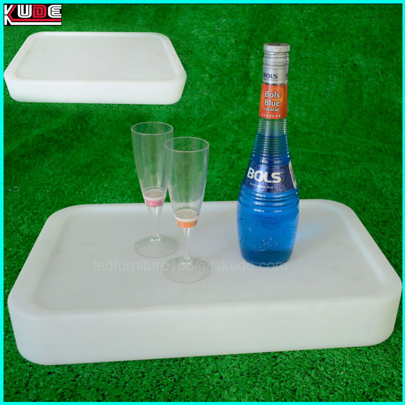 LED Plastic Charger Plate Wine Boxes Fruit Drink Trays with LED