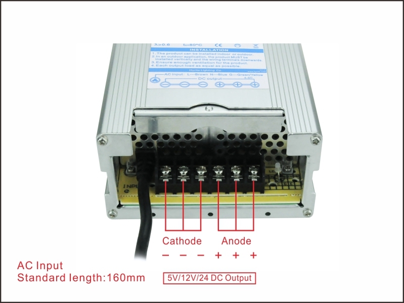 New Design 400W 24V Aluminum Outdoor SMPS LED Power Supply