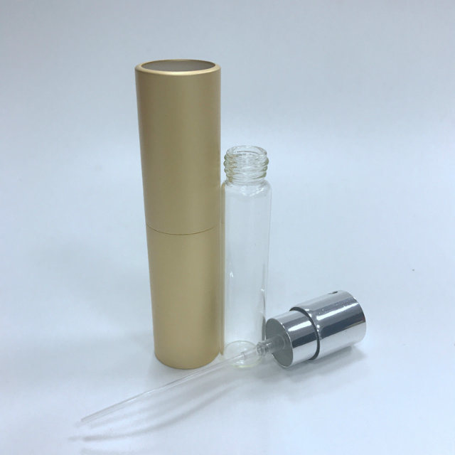 8ml10ml Aluminum Glass Travel Lipstick Shape Twist Perfume Bottle