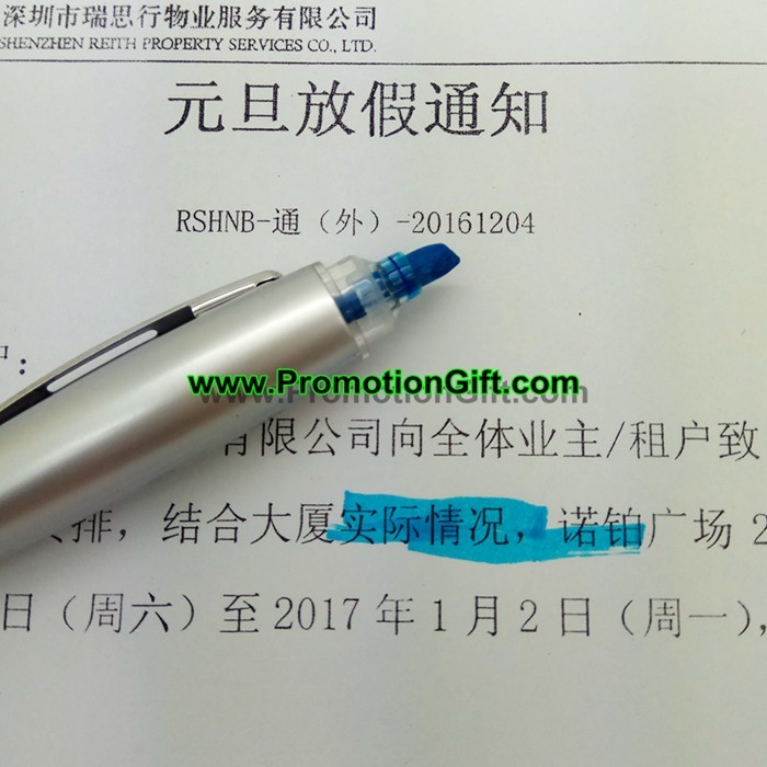 Custom Promotional Plastic Touch Screen Highlighter Ballpoint Ball Point Logo Pen