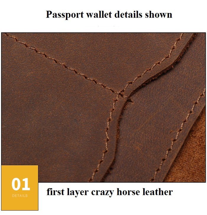 High Quality Leather Passport Man Wallet for Travel