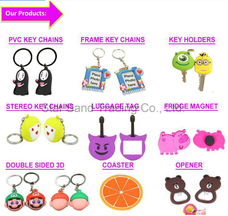 Good Decorative PVC Cut Cartoon Mini Photo Frames with Keychain