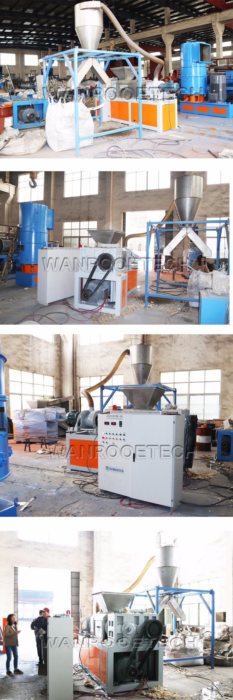 New Technology Plastic Film Squeezing Drying Granulating Machine