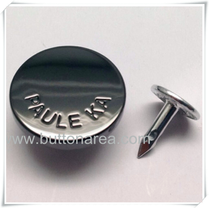 Alloy Shiny Jeans Button with Single Prong