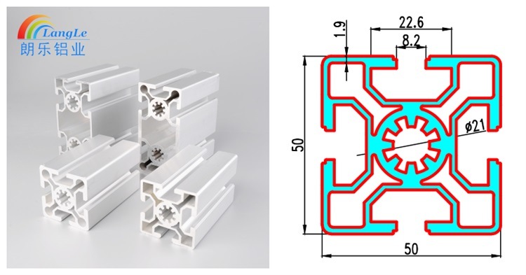 Customized 8 mm Slot Durable Industrial T Track Aluminum Profile