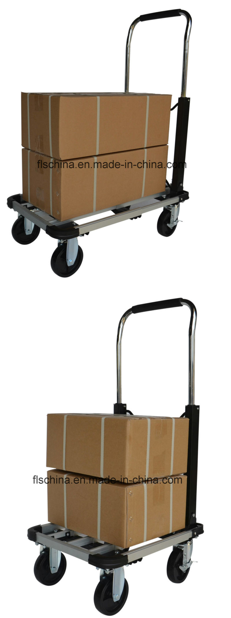 Foldable, Mute, High Quality, Aluminium Alloy Hand Truck 150kgs Payload