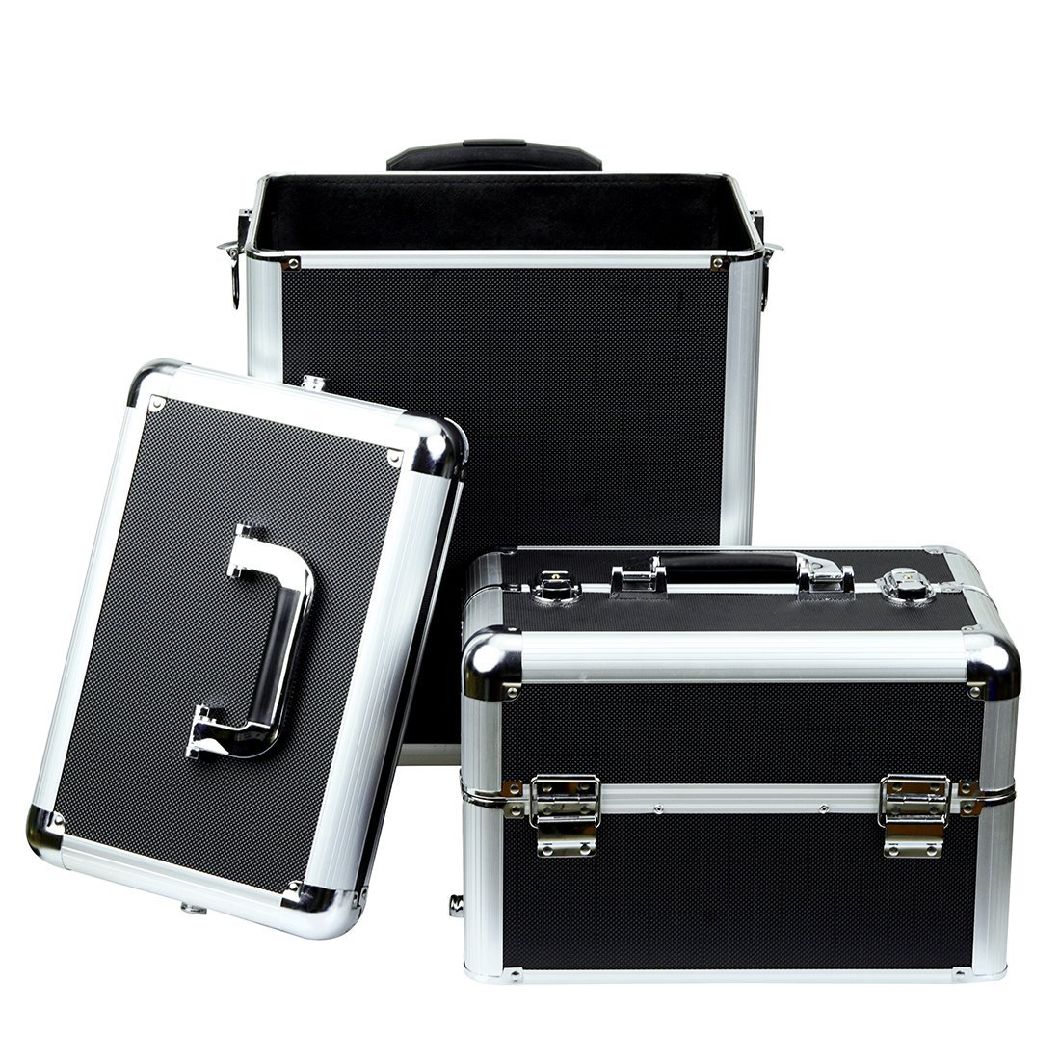 Professional Aluminum Cosmetic Train Makeup Artist Rolling Case Hb-2027