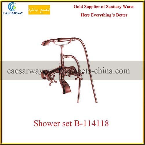 Black Sanitary Ware Bathroom Faucet Shower Set D-114318