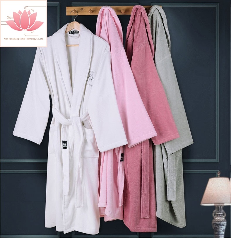 Cheap White Luxury Cotton Pajamas Terry Hotel Bathrobe