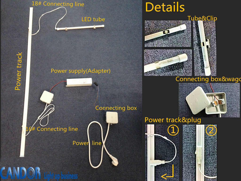 LED Shelf Light 16aawg Connection Cable (Track to power adapter)