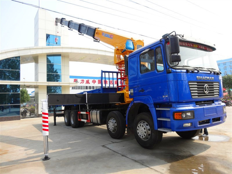 Shacman 12 Wheeler Cargo Chassis with Chianese Brand Truck Crane