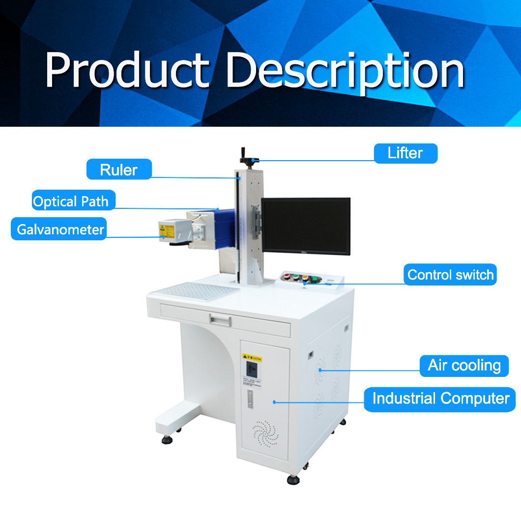 20W 30W 50W Coconut Shell Button CO2 Laser Marking Machine