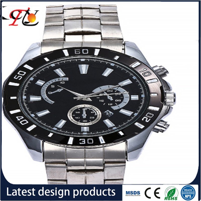 Alloy Strap Fashion Men's Metal Watch with 3 Crowns