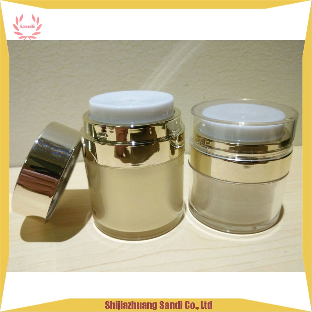 Cosmetic Packaging Round White Airless Jar for Cream Lotion Foundation