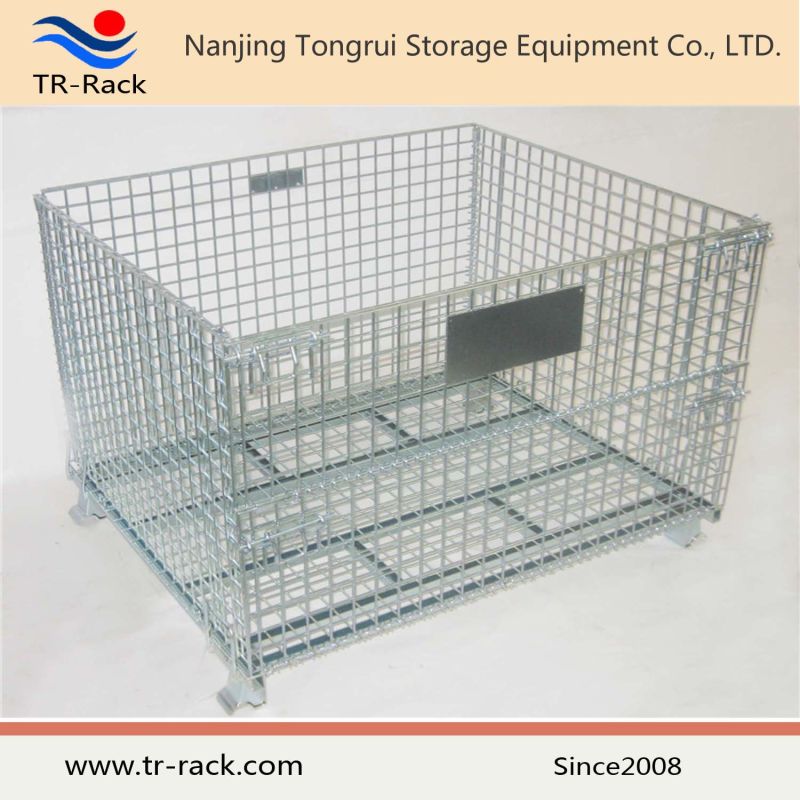 Stackable Galvanized Steel Warehouse Wire Mesh Storage Cage