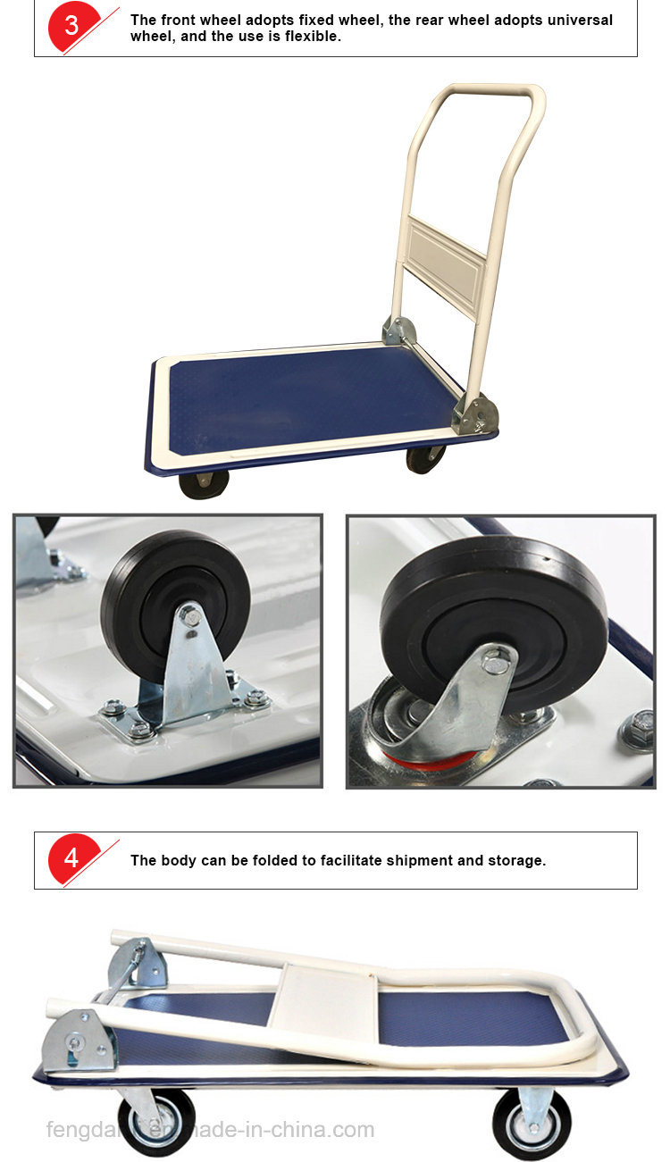 Steel Platform Hand Truck with Rolling Caster