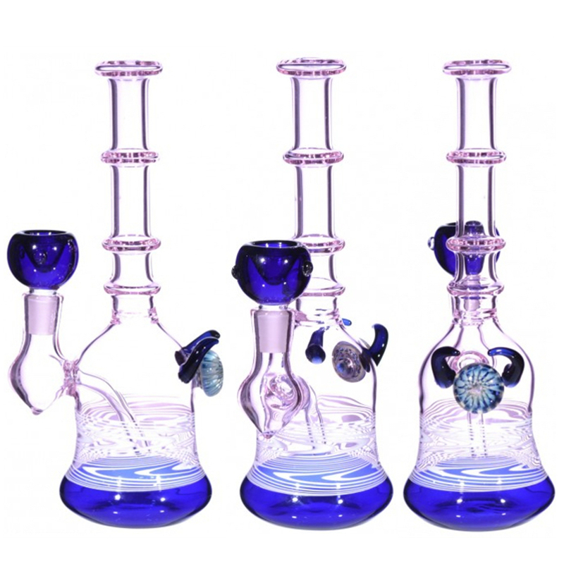 Hbking New Arrival 420 Glass Water Pipes Wholesale Price Glass Bubbler Tobacco Waterpipes Recycler Beaker Base Glass Smoking Pipes Copper Plating Glass Pipes